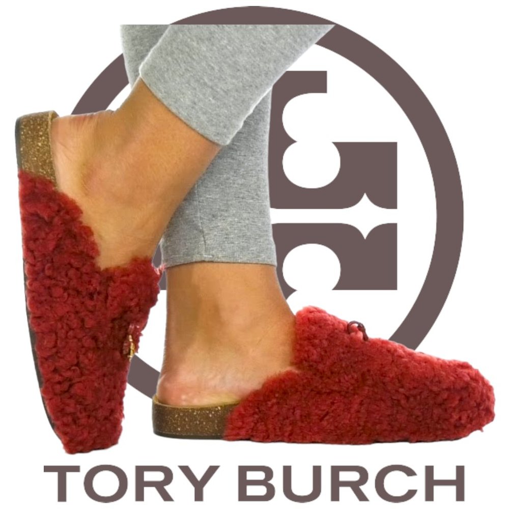 NEW Tory Charm Mammouth  Shearling Mules